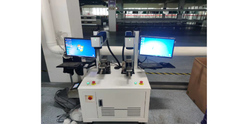 雙頭激光打標(biāo)機(jī)---非標(biāo)定制激光打標(biāo)機(jī)應(yīng)用于照明電器打標(biāo)