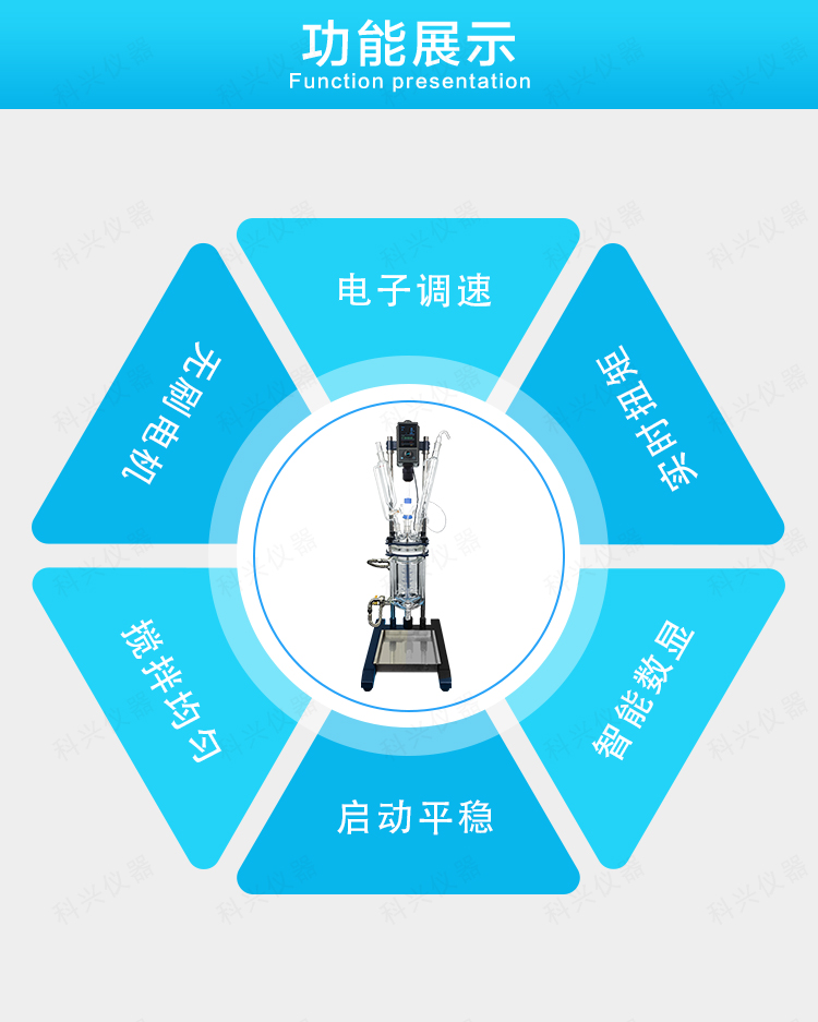 桌面臺式小型玻璃雙層攪拌調速反應釜